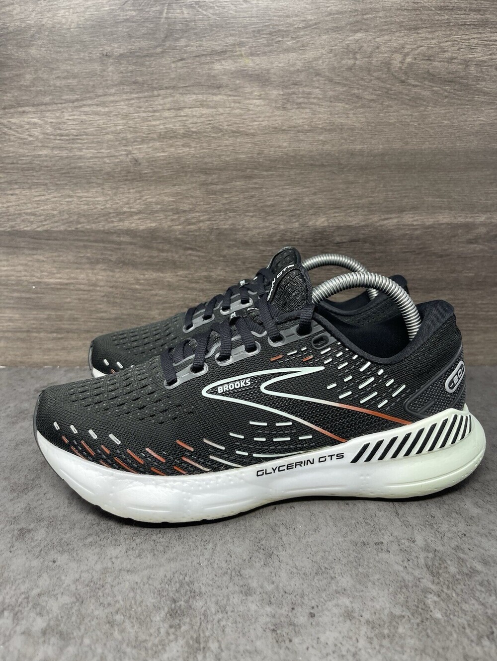 Brooks Glycerin GTS 20 Black Red Opal Size 8 Womens Running Walking Shoes